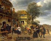 Jan Steen Peasants before an Inn oil painting on canvas